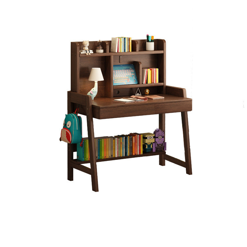 儿童学习桌实木书桌小学生学习桌简约卧室男女孩家用写字桌椅套装Children’s Study Desk, Solid Wood Desk, Primary School Pupil’s Desk, Minimalist Bedroom Desk and Chair Set for Boys and Girls, Home Use