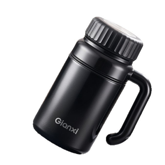 捷安玺商务把手泡茶杯大容量1000ml保温杯办公家用茶水分离杯子Large-Capacity 1000ml Insulated Tea Cup with Handle—Tea and Water Separation Cup for Office and Home Use