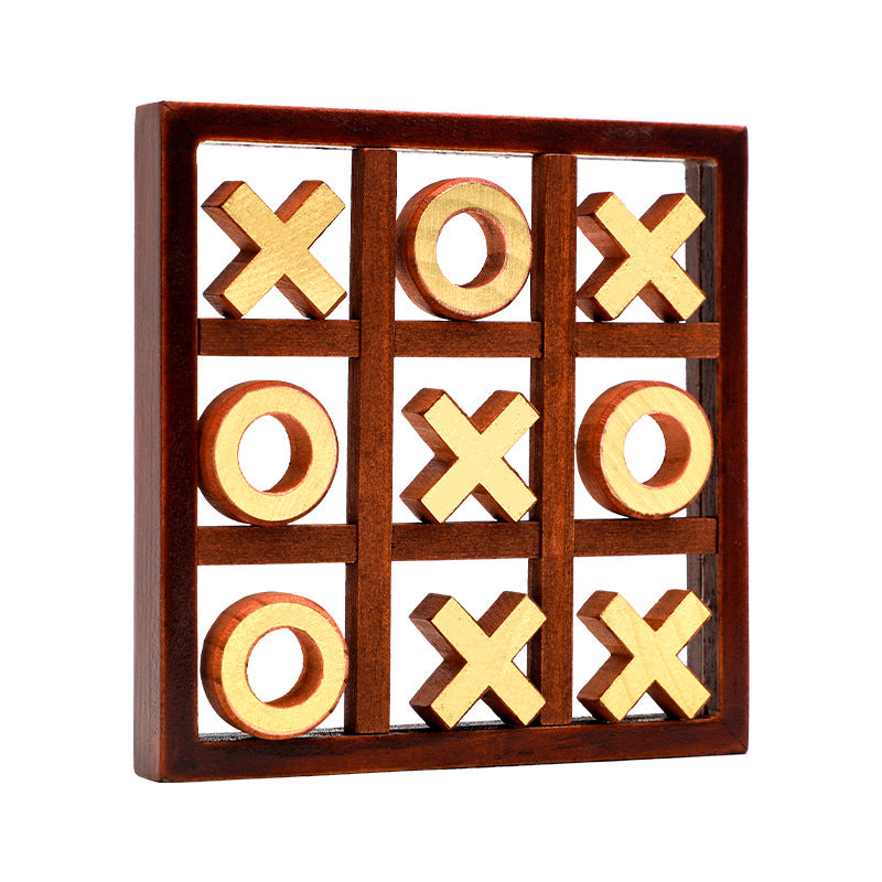 井字棋玩具外贸品质益智游戏XO棋木制双人对战亲子互动跨境推荐Tic-Tac-Toe Toy – Export-Quality Educational Game: XO Board Game, Wooden, Two-Player, Parent-Child Interaction – Recommended for Cross-Border Sales
