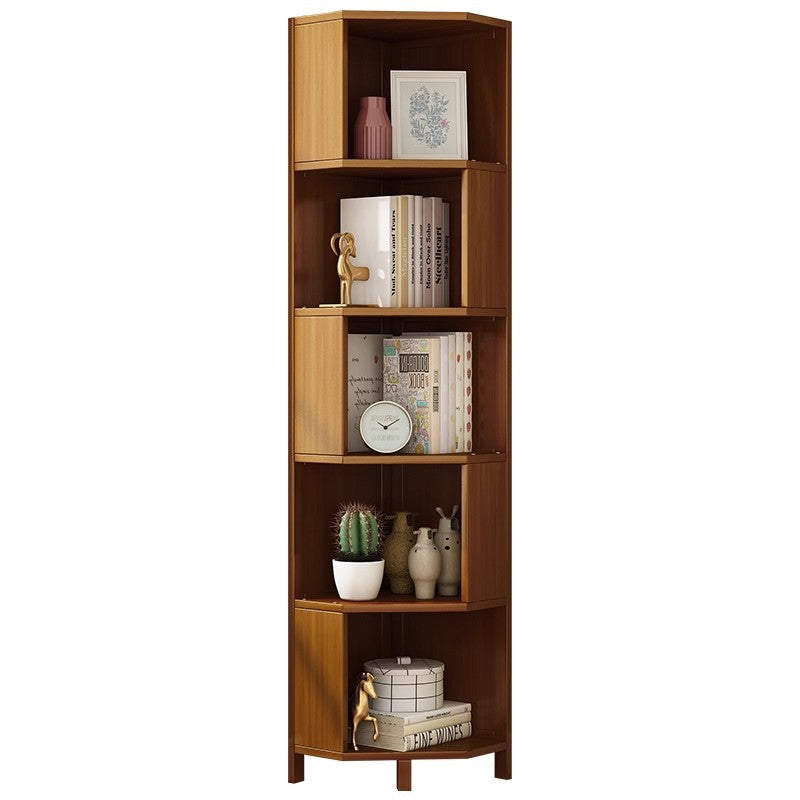 实木转角书架 墙角置物架客厅卧室角落收纳架多层三角架Solid Wood Corner Bookshelf – Corner Shelving Unit for the Living Room or Bedroom, Multi-tiered Triangular Shelving Unit
