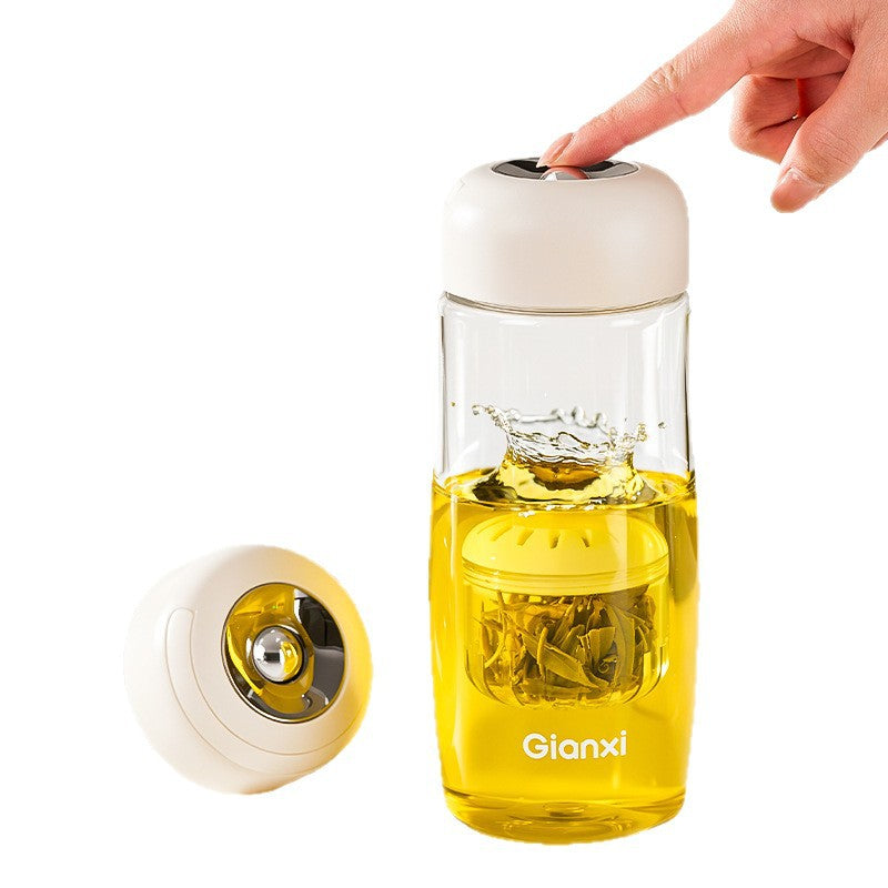 捷安玺磁吸茶仓泡茶杯Tritan耐热塑料杯提手便携茶水分离水杯Magnetic Tea Container & Brewing Cup—Tritan Heat-Resistant Plastic Cup with Handle, Portable Tea-Water Separation Cup