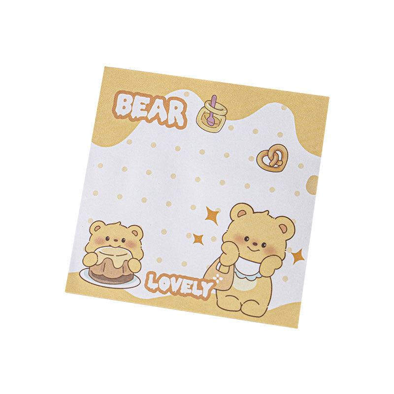 MOKA魔卡便利贴ins风高颜值黄油小熊造型便签纸学生索引贴MOKA Magic Card Sticky Notes: Instagram-Style, Eye-Catching, Cute Bear-Shaped Sticky Notes for Students and Indexing