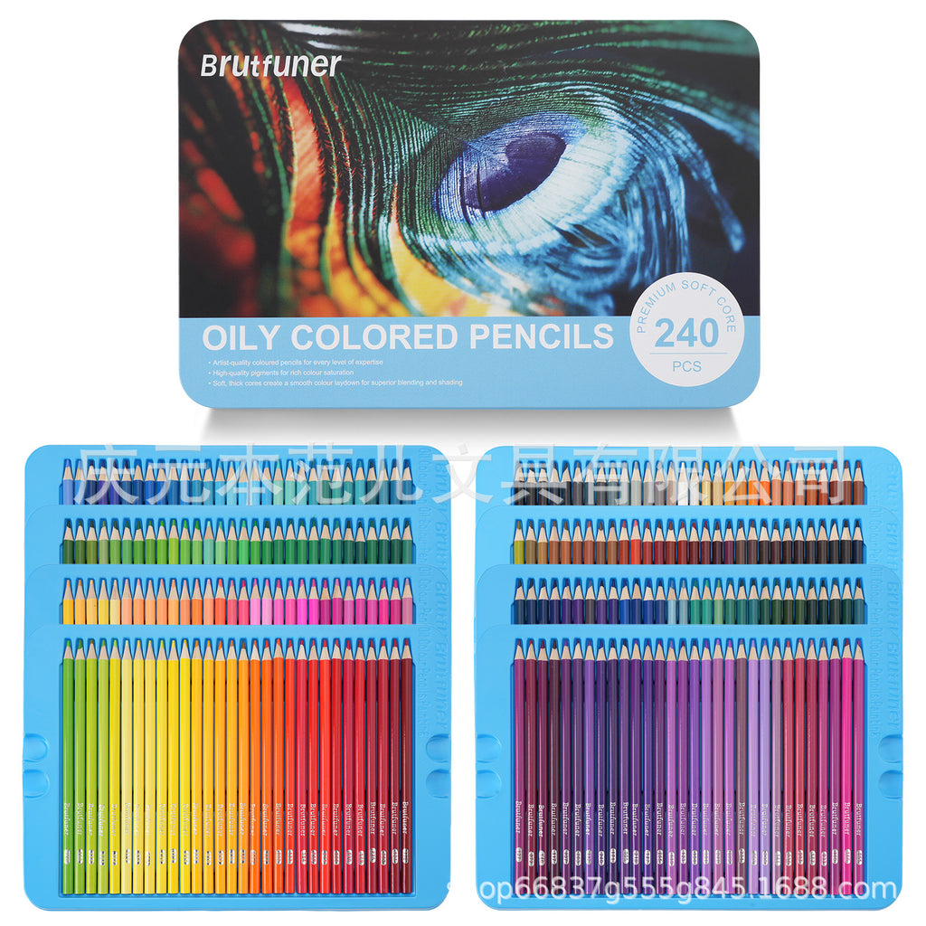 跨境新品铁盒套装180色240色300色美术绘画彩色套装涂鸦Cross-border New Arrival Metal Box Sets: 180-colour, 240-colour and 300-colour Art and Painting Colouring Sets for Graffiti