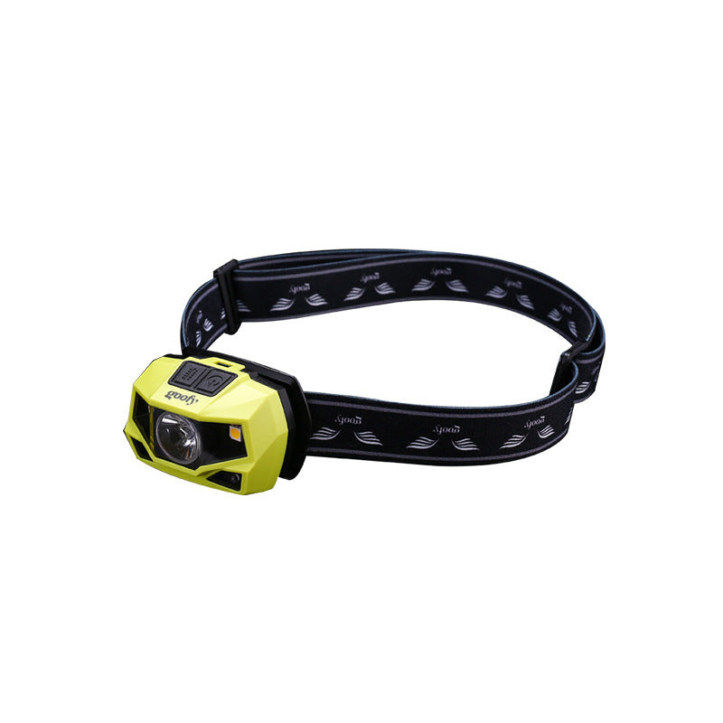跨境LED感应钓鱼头灯野营户外头灯USB强光头灯跑步夜行头灯Cross-border LED motion-sensor fishing headlamp, camping and outdoor headlamp, USB high-intensity headlamp, running and night-time headlamp
