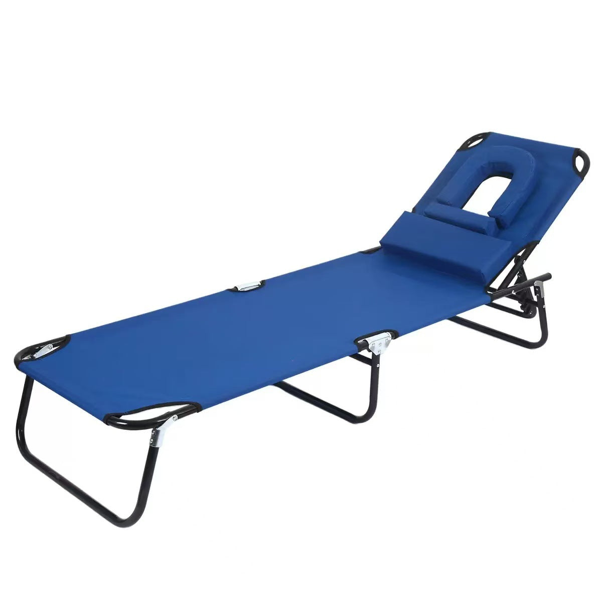 户外折叠沙滩椅带孔三折午休床露营太阳晒背趴椅牛津布Outdoor Amazon Cross-Border Folding Beach Chair with Ventilation Holes, Tri-Fold Nap Bed, Camping Sun Lounger, Oxford Fabric