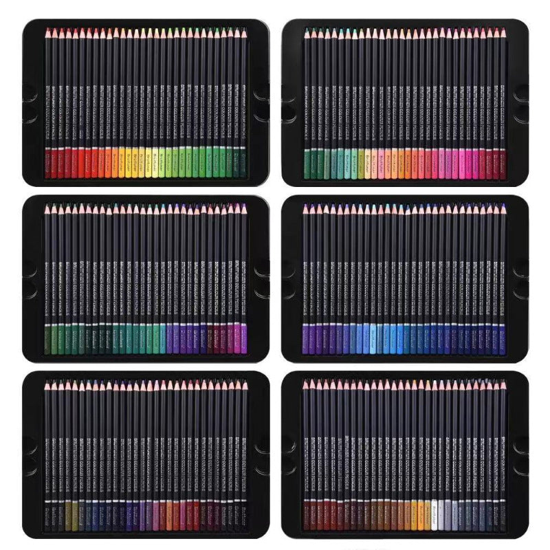 180色铁盒装油性彩色铅笔可定制木免削盒装铅笔180-colour oil-based coloured pencils in a tin; customisable wooden, self-sharpening pencils in a box