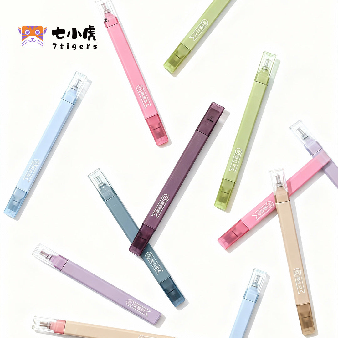 双头荧光笔学生用记号笔彩色粗细划重点轮廓笔手帐笔莹光笔彩色Double-ended highlighter pens; student highlighters; coloured highlighters in various thicknesses; outlining pens; bullet journal pens; fluorescent pens; coloured