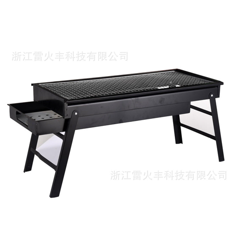 雷火丰户外便捷烧烤架折叠木炭烧烤炉家用加厚加大烧烤架批发供应Leihuo Feng Outdoor Portable Barbecue Grill – Foldable Charcoal Barbecue, Thickened and Extra-Large Home Barbecue Grill – Wholesale Supply