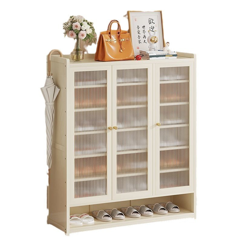 鞋柜家用门口室内玄关柜一体新款爆款储物柜大容量鞋架奶油白Shoe Cabinet – New, Best-Selling All-in-One Home Entryway Storage Unit with Large Capacity Shoe Rack – Cream White