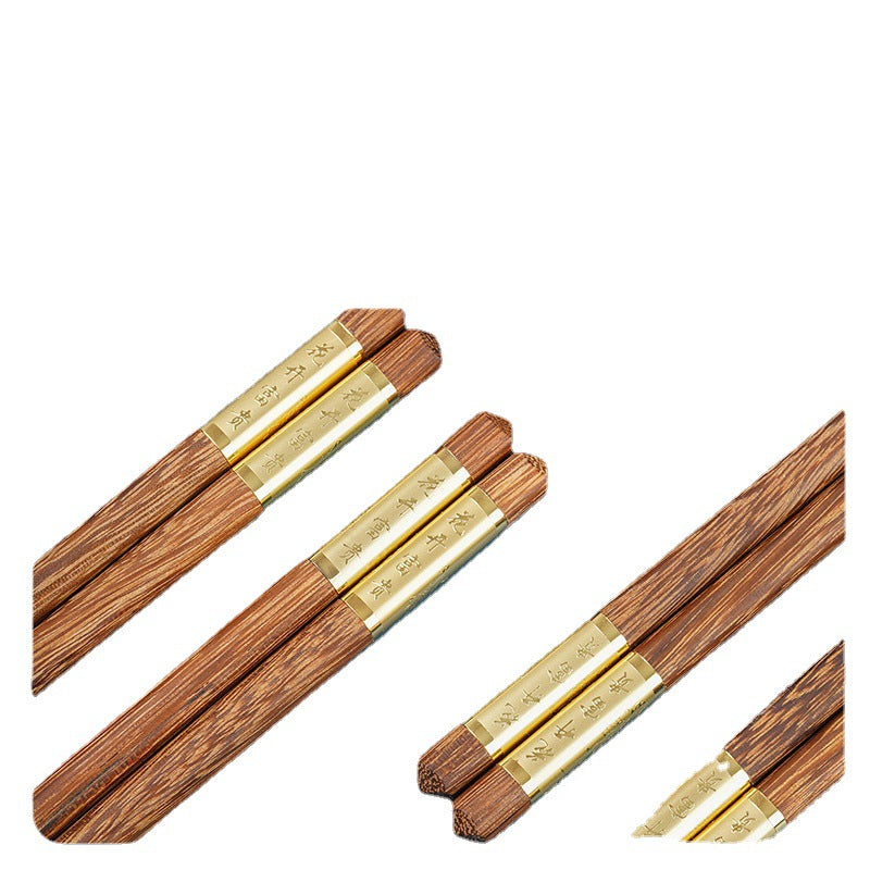 家逸鸡翅木筷子无漆无蜡福筷中式家用餐具高档实木筷子 KAYI Chicken Wing Wood Chopsticks, Unpainted and Unwaxed, Chinese Style Household Tableware, Gift Set（10 Pairs）