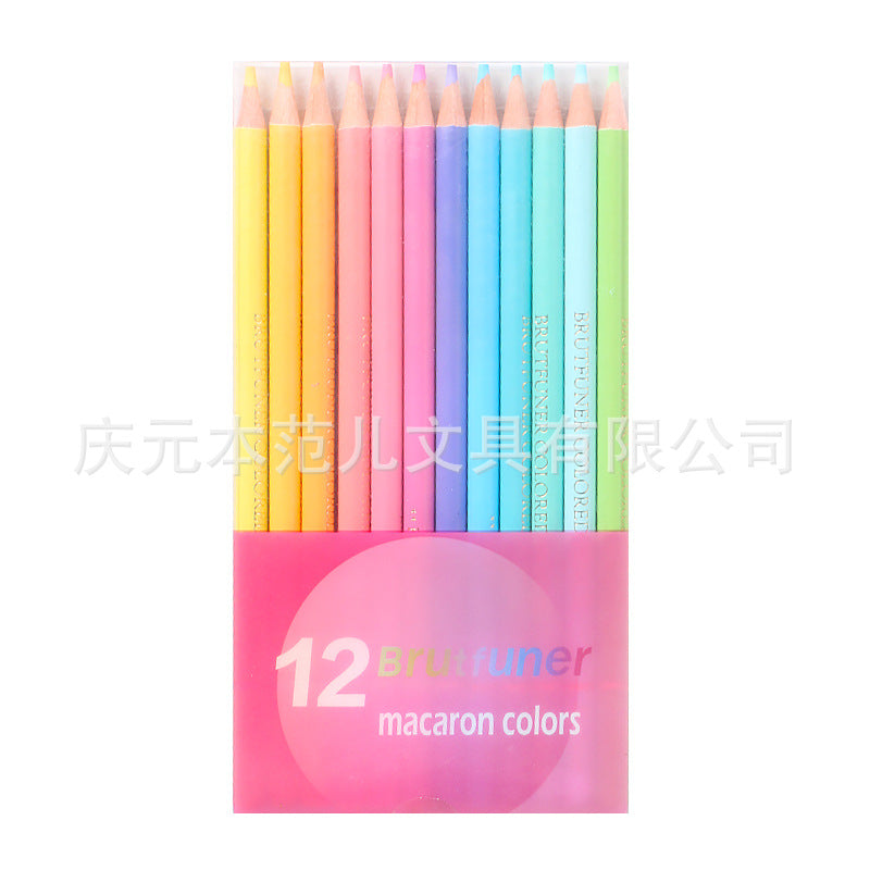 brutfuner 新品 12.24色马卡龙油性彩铅绘画涂鸦brutfuner New Release: 12.24-colour Macaron Oil-Based Coloured Pencils for Drawing and Sketching