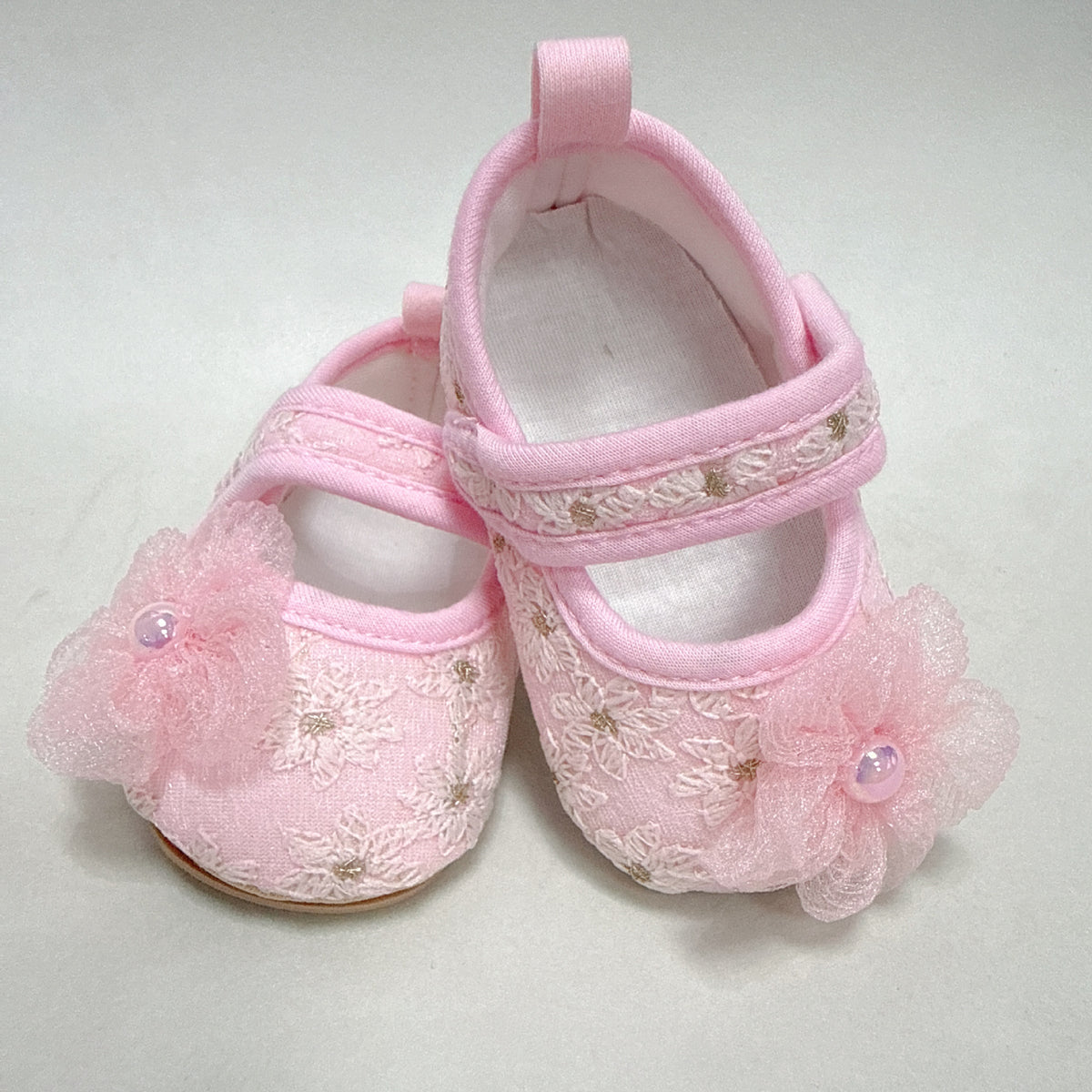 春夏婴儿鞋子0-1岁软底不跟布鞋6-12个月女宝公主鞋防滑学步鞋 Spring/Summer Baby Shoes: 0–1 Years, Soft-Soled, Heel-Less Cloth Shoes; 6–12 Months Girls' Princess Shoes, Non-Slip First Walking Shoes