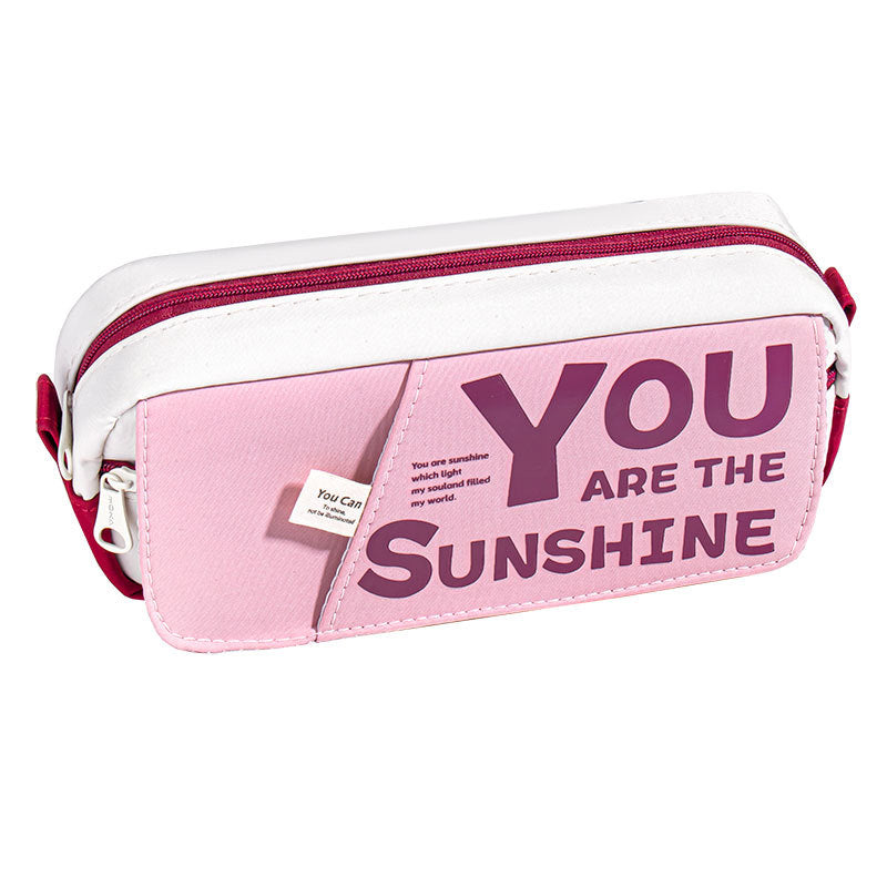 YOU印花翻盖笔袋简约文具袋小学生大容量铅笔盒文具盒YOU Printed Flip-Top Pencil Case: Minimalist Stationery Pouch, Large-Capacity Pencil Case for Elementary School Students