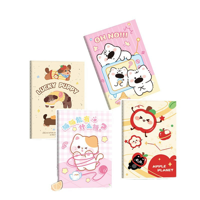 可爱A5线圈本学生笔记本高颜值作业本卡通办公文具记事本 Cute A5 Spiral-Bound Student Notebook—Stylish Homework Notebook, Cartoon-Themed Office Stationery, Notepad