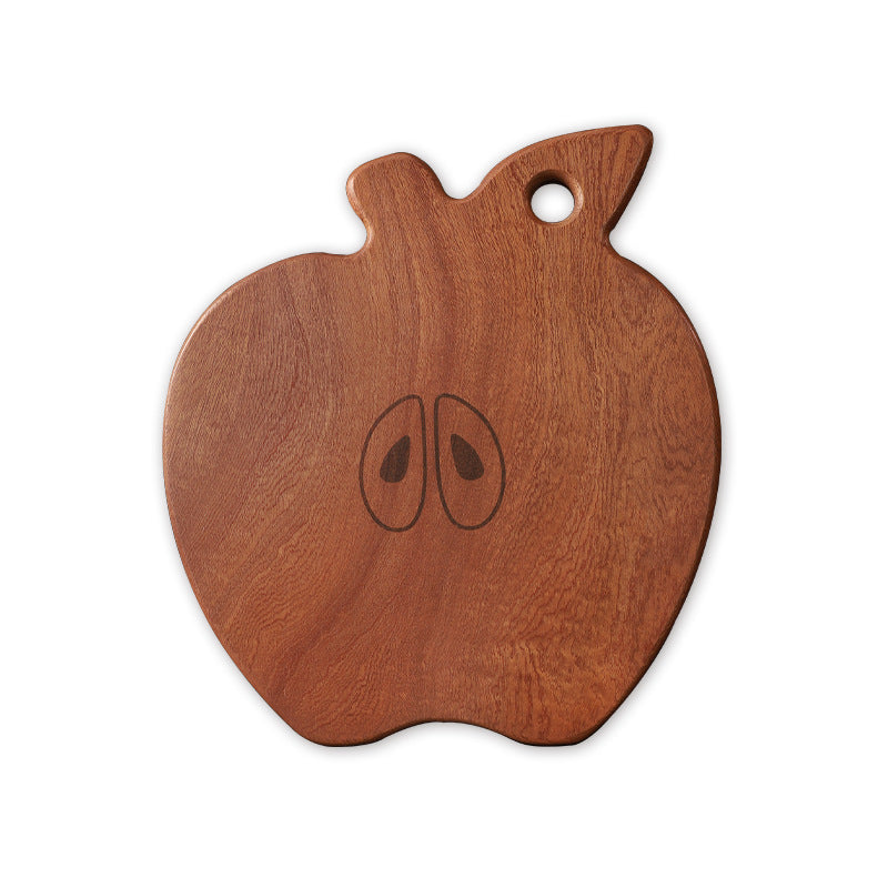 家逸躺苹果料理板(小号整木）KAYI Cutting Board Ebony Chopping Board Serving Board Portable Apple Shaped Design Board Solid Wood Small Size