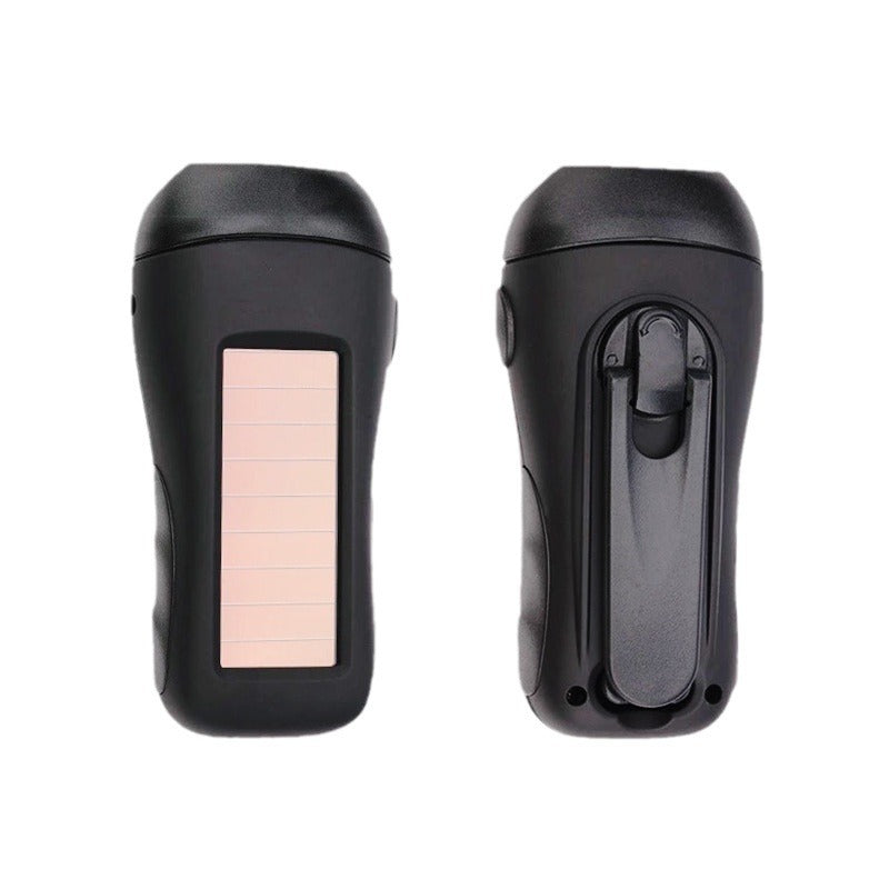 新款手摇手电筒USB充电应急照明跨境LED太阳能手电手摇发电New Hand-Crank Torch: USB-Rechargeable Emergency Lighting, Cross-Border LED Solar Torch with Hand-Crank Power Generation