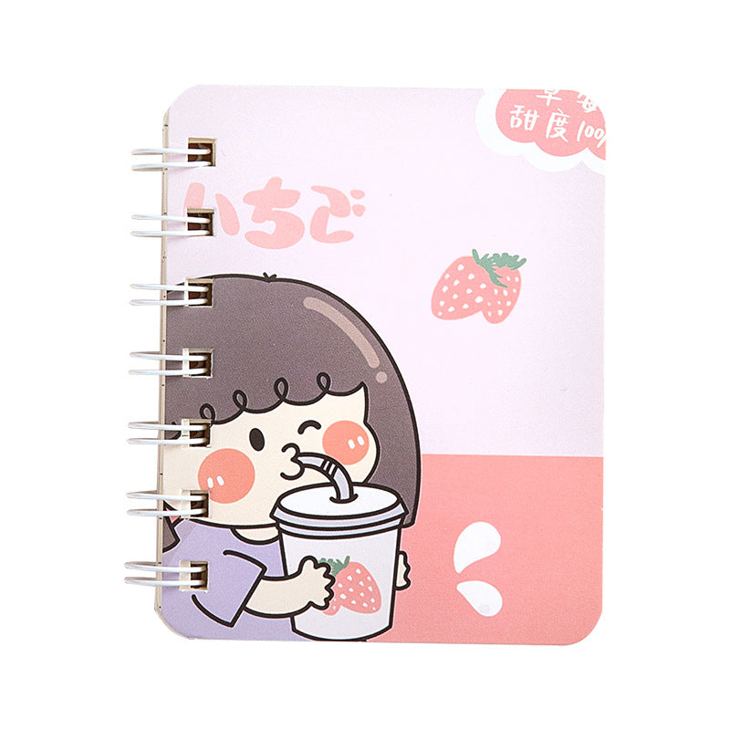 卡通横线本便携迷你记事本学生文具本子单词本线圈本学习笔记本 Cartoon-Printed Lined Notebook, Portable Mini Notepad, Student Stationery, Vocabulary Notebook, Spiral-Bound Notebook, Study Notebook