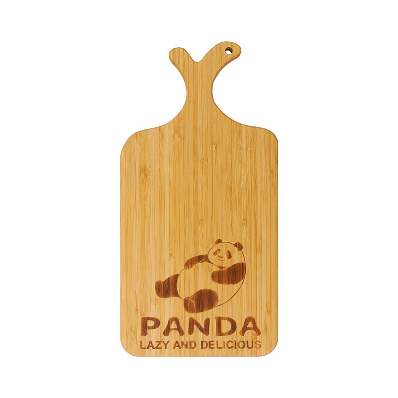 家逸暖熊时光料理板-M KAYI Bamboo Cutting Board with Handle Panda Carving Medium Size