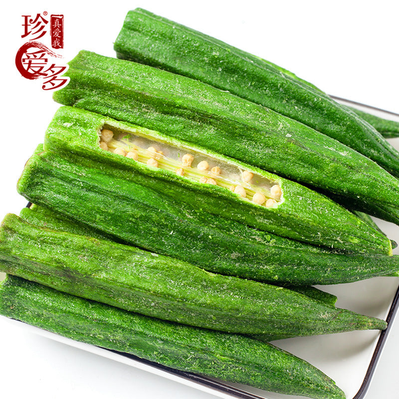 秋葵脆散装即食秋葵干香菇脆脱水蔬菜干果蔬脆1kg批发果干散装Crispy Okra – Bulk, Ready-to-Eat Dried Okra, Crispy Shiitake Mushrooms, Dehydrated Vegetables and Fruits, Vegetable and Fruit Crisps, 1kg, Wholesale, Dried Fruit, Bulk