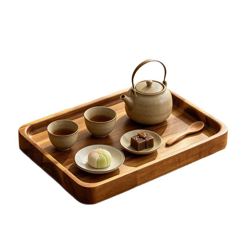 复古深槽实木茶托盘 下午茶点心西餐餐盘 家用简约木质收纳托复古深槽实木茶托盘 下午茶点心西餐餐盘 家用简约木质收纳托