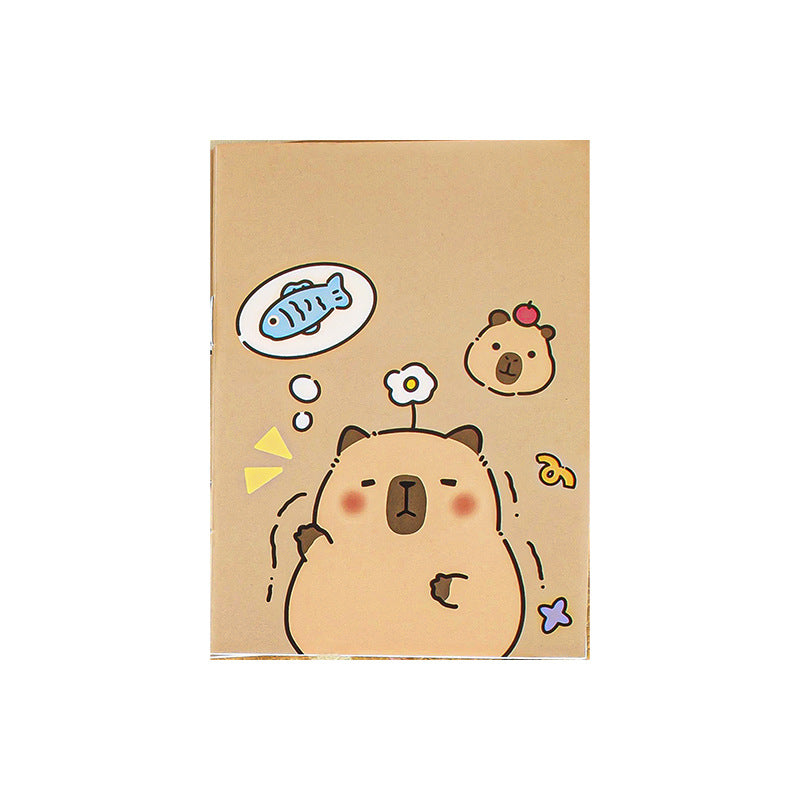 卡皮巴拉骑马订随身笔记本可爱便携小本子小学生奖品小礼物 Capybara Saddle-Stitched Notebook—Cute and Portable Little Notebook, Prize or Small Gift for Elementary School Students