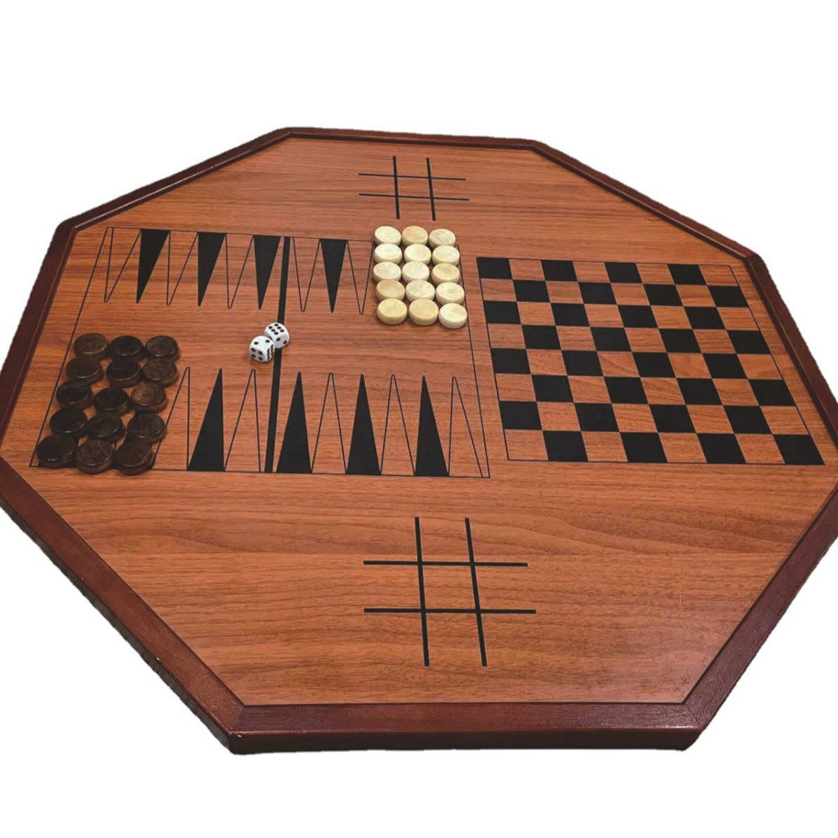 阿拉伯风格双陆棋 仿古金属棋子 木制礼品双陆棋Arabic-style Backgammon, Antique-style Metal Pieces, Wooden Gift Backgammon Set