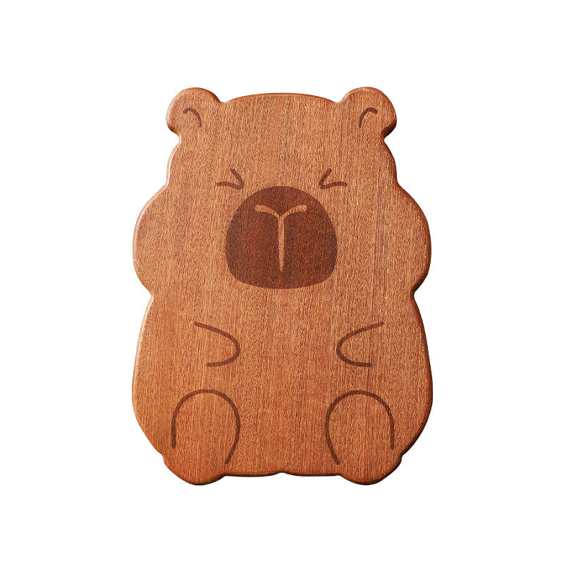 家逸呆呆鼠料理板(小号整木）KAYI Cutting Board Ebony Chopping Board Serving Board Portable Fun Animal Shaped Design Board Solid Wood Small Size