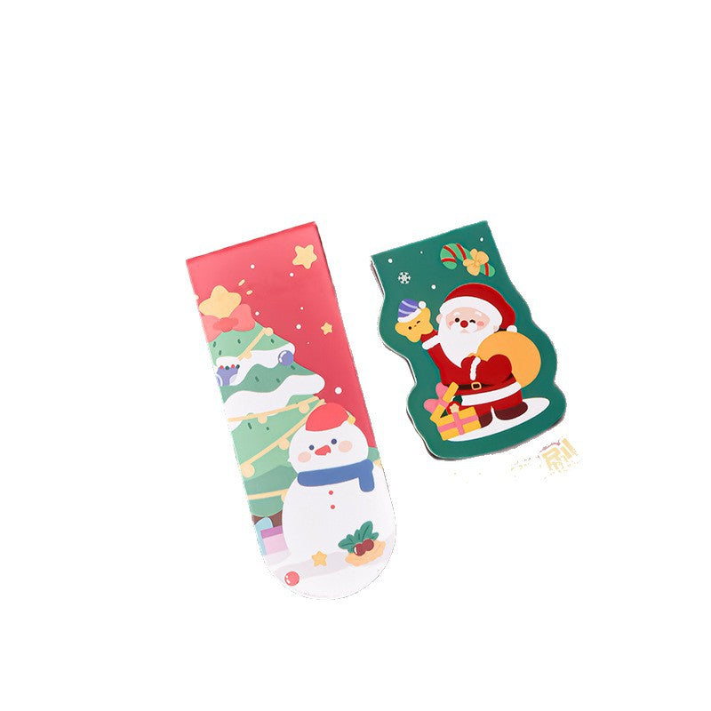 圣诞礼物磁性书签学生圣诞节精美文具小礼品创意书页夹学生文具Christmas Gift Magnetic Bookmarks: Exquisite Christmas Stationery Gifts for Students, Creative Bookmark Clips, Student Stationery