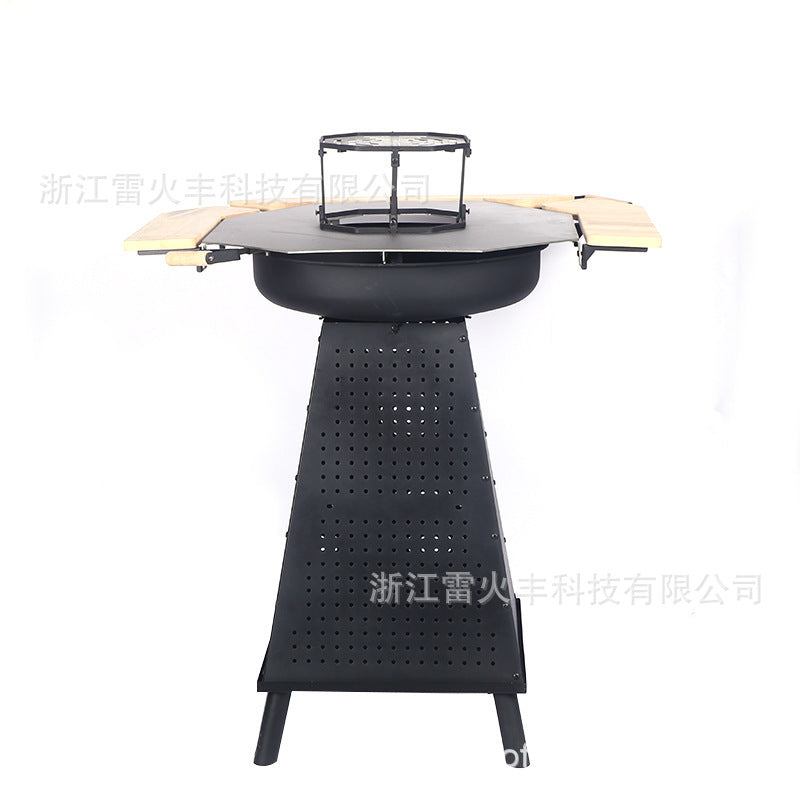 厂家供应户外野营简便取暖炉烧烤炉柴火两用烧烤架碳火烧烤架批发Manufacturer supplying outdoor camping portable heaters, barbecues, dual-purpose wood- and charcoal-fired barbecue grills, and charcoal barbecue grills – wholesale