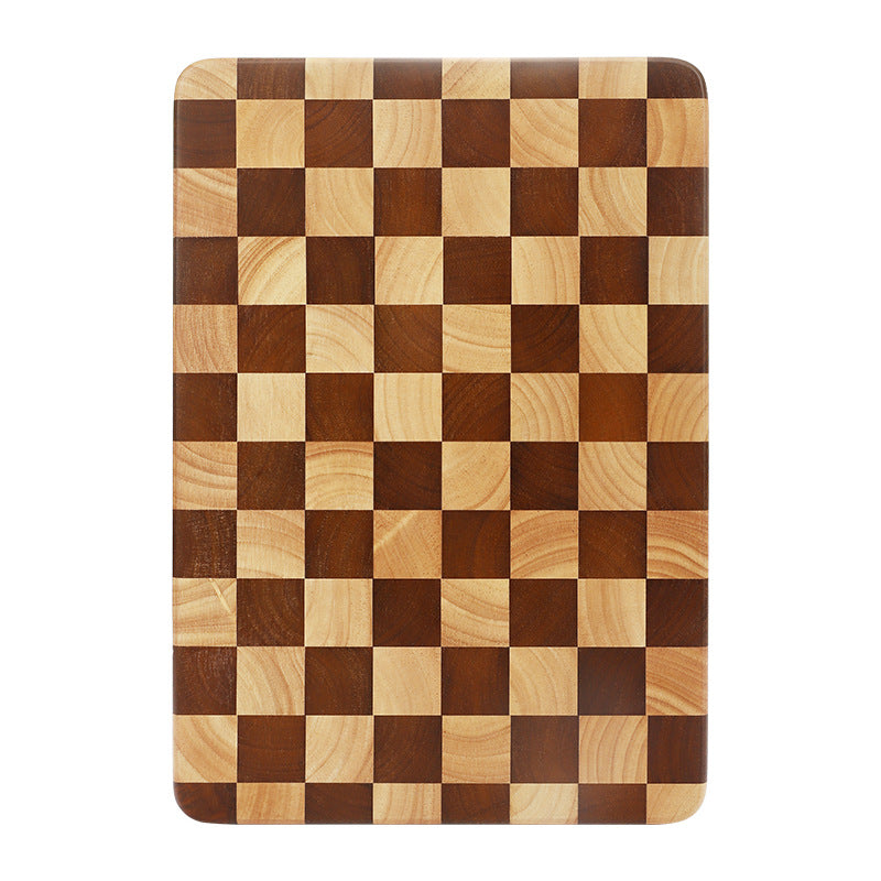 家逸棋盘格料理板（方形）KAYI Cutting Board Oak Chopping Board Serving Board Checkerboard Solid Wood Rectangle