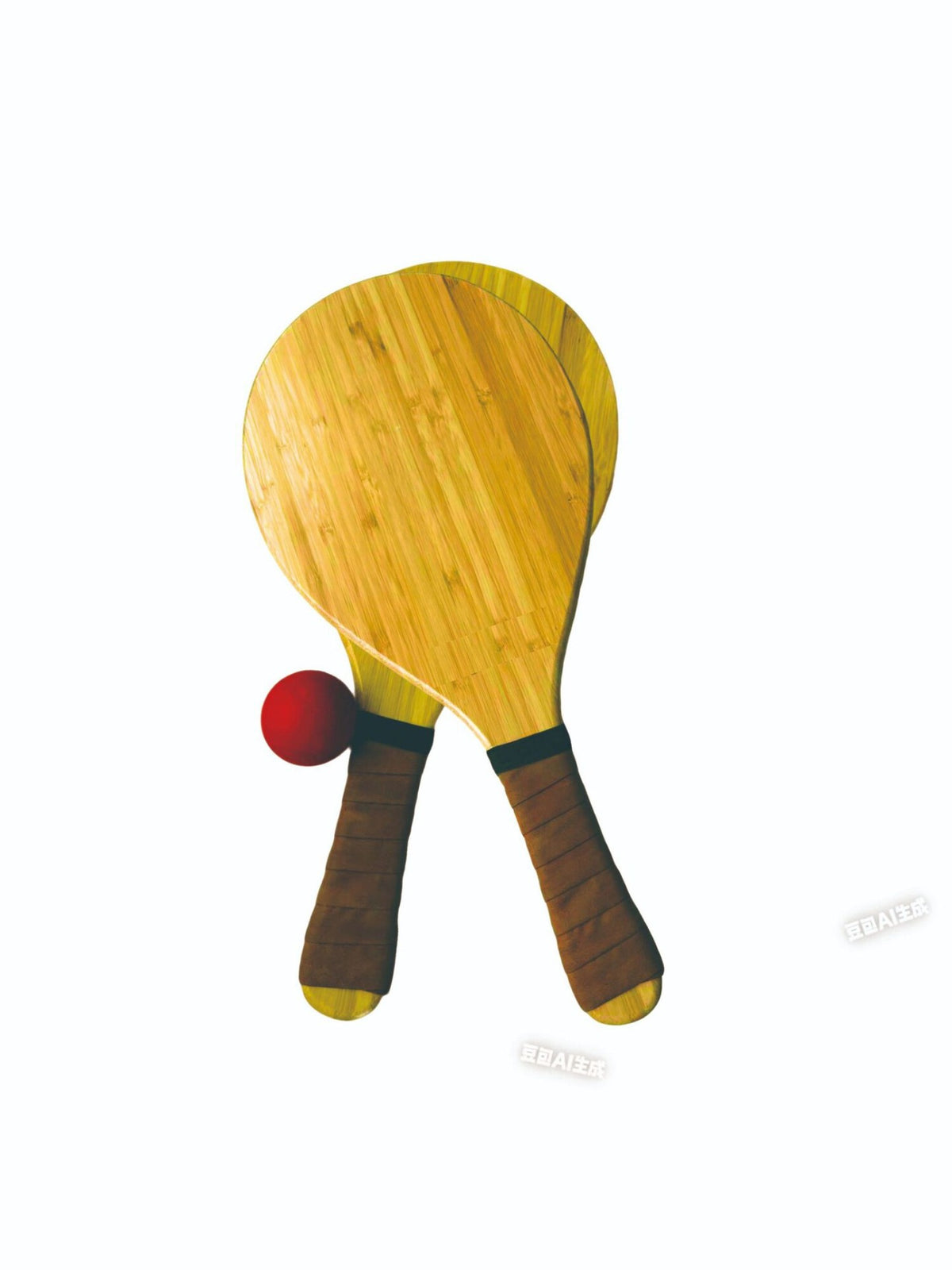 竹制沙滩拍匹克球拍实木户外运动亲子互动球拍可加logoBamboo beach racquet, Peak racquet, solid wood outdoor sports racquet, parent-child interactive racquet – logo can be added