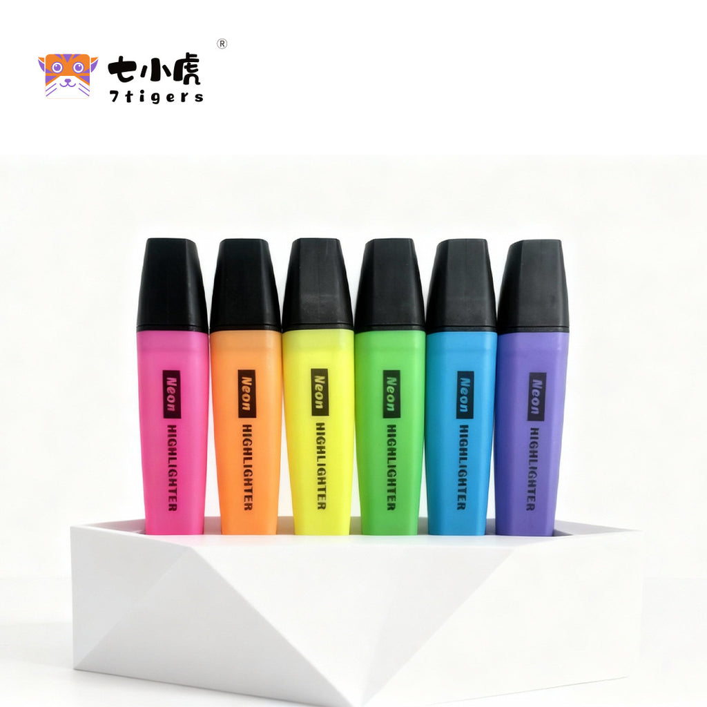 厂家供应大容量扁型多色创意迷你荧光笔 可加印logoManufacturer supplies high-capacity, flat, multi-coloured, creative mini highlighter pens; logo printing available