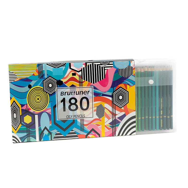 180色油性彩色铅笔绘画涂鸦多色彩铅水溶铅笔180-colour oil-based coloured pencils for drawing and doodling – multi-colour, water-soluble coloured pencils