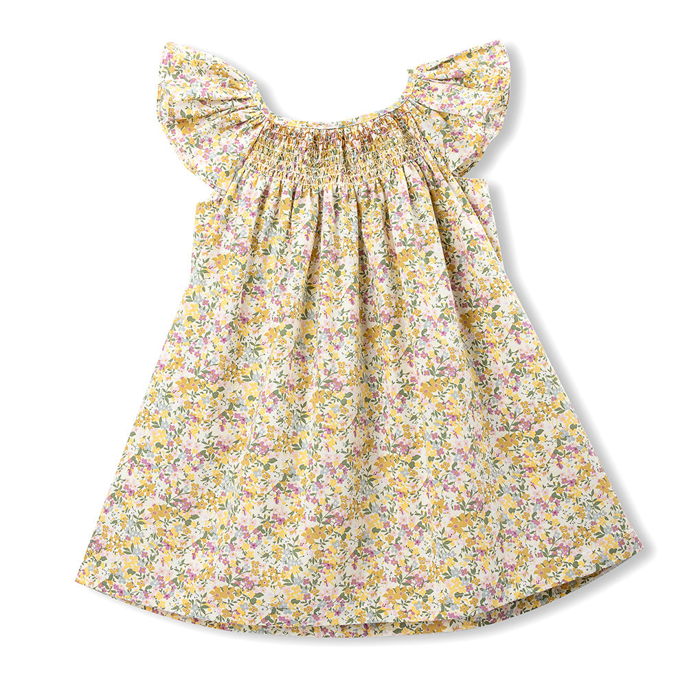 女童连衣裙儿童裙子无袖打缆背心碎花吊带裙小女孩公主裙 Girls' Dresses, Children's Dresses, Sleeveless Cable-Knit Tank Tops, Floral Spaghetti-Strap Dresses, Little Girls' Princess Dresses