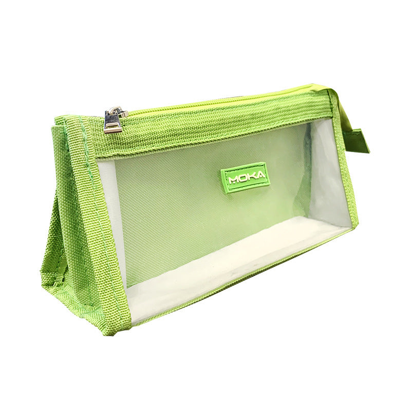 MOKA简约透明笔袋高颜值ins风纯色六层大容量男女生文具盒铅笔盒MOKA Minimalist Clear Pencil Case: Stylish, Instagram-Worthy, Solid Color, 6-Compartment, Large Capacity, Unisex Stationery Case