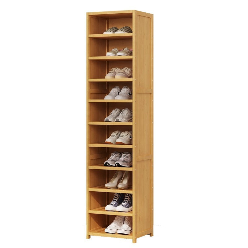 新款鞋柜家用入户室内简易门口多层防尘收纳鞋架子小窄竹New-style shoe cabinet for home use: simple, multi-tiered, dust-proof shoe rack for the hallway, small and narrow, made of bamboo
