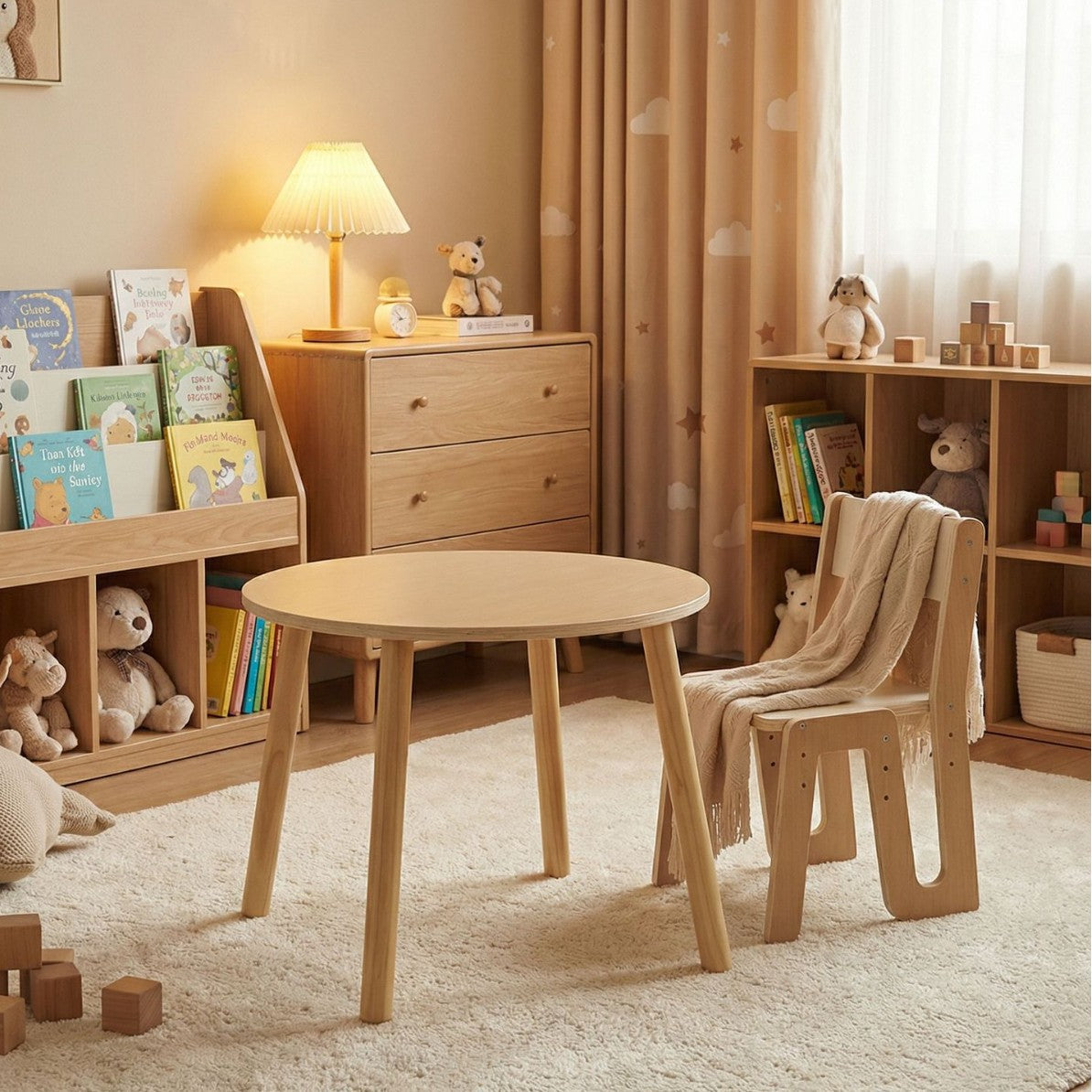 环保多层板三档高度可调节矮凳小椅子北欧风回形椅子Eco-friendly multi-layer board, three-height-adjustable low stool, small chair, Scandinavian-style U-shaped chair