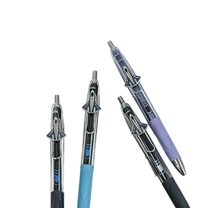 学生文具用品中性笔学生按动中性笔0.5mm战机刷题笔 Student Stationery: Gel Pen, Student Push-Button Gel Pen, 0.5mm “Warplane” Practice Pen