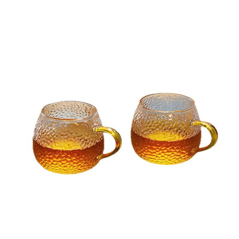 锤纹小茶杯新款高硼硅玻璃耐热玻璃杯功夫茶具套装家用办公喝茶杯Hammered-Pattern Small Teacups, High-Borosilicate Heat-Resistant Glass Cups, Kung Fu Tea Set, for Home and Office Use