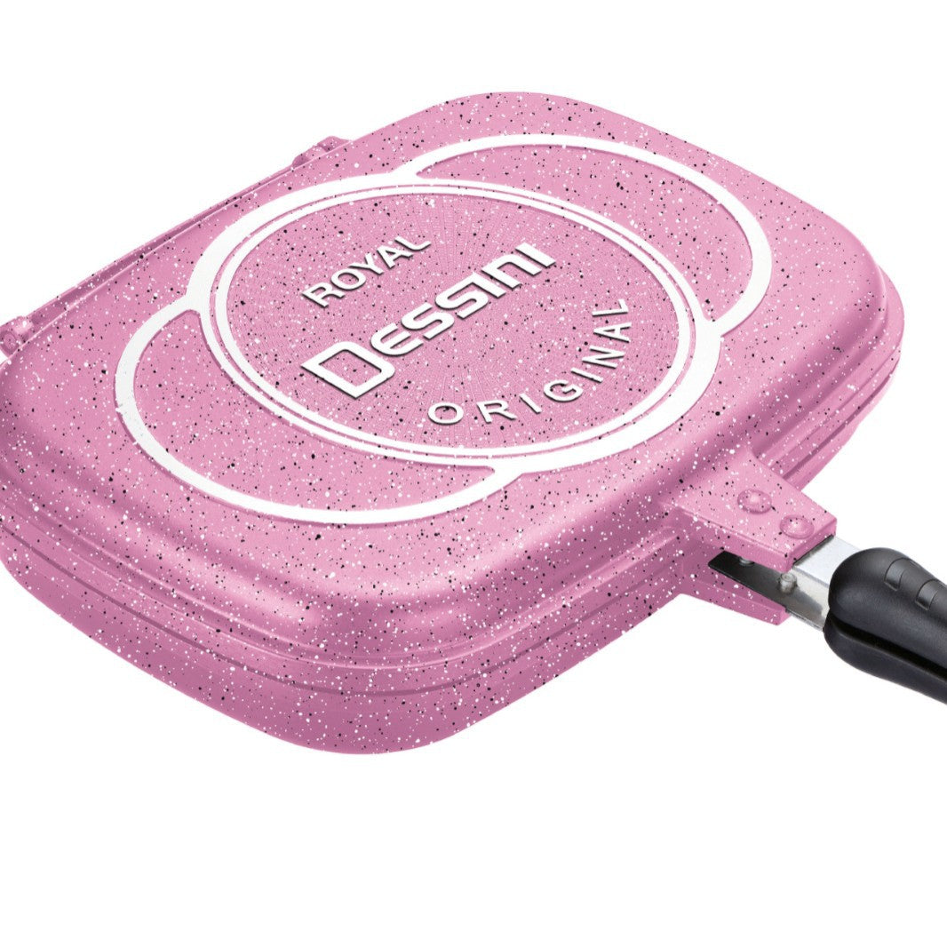 定制OEM双面无烟不沾烤盘煎盘牛排烤肉锅royal dessini压铸铝锅Customised OEM double-sided smokeless non-stick baking tray, frying pan, steak and barbecue pan – ‘Royal Dessini’ die-cast aluminium pan