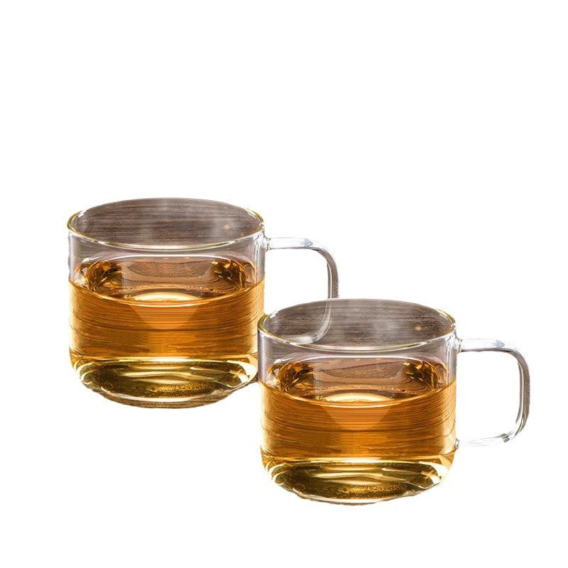 玻璃小茶杯功夫主人杯单杯茶具品茗杯套装耳杯透明带把小杯子Small Glass Tea Cups, Kung Fu Master Set, Single-Cup Tea Set, Tea Tasting Cup Set, Ear Cups, Transparent Small Cups with Handles