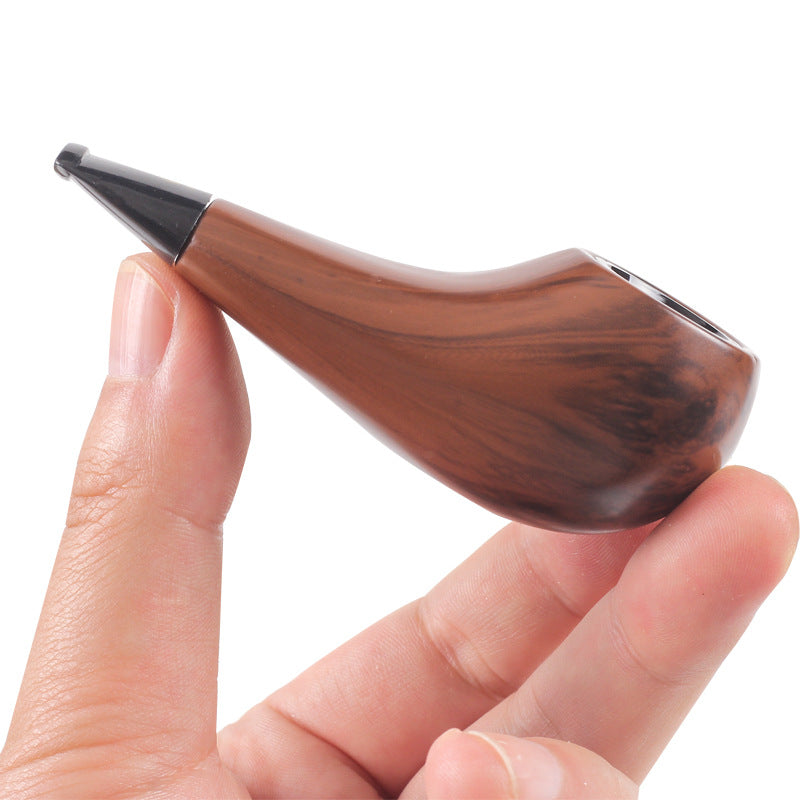 102耐用胶木鸡腿斗小过滤烟斗 黑色礼盒装送配件102 Durable Bakelite Chicken-Leg-Shaped Small Filter Pipe, Black Gift Box with Accessories Included