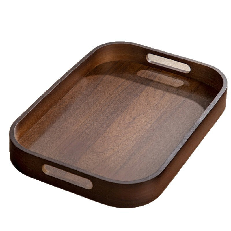 捷安玺竹制茶盘小型实木收纳托盘茶杯茶具家用待客零食果盘Bamboo Tea Tray, Small Solid Wood Storage Tray, for Teacups and Tea Sets, Home Use, Entertaining, Snacks, and Fruit Platter
