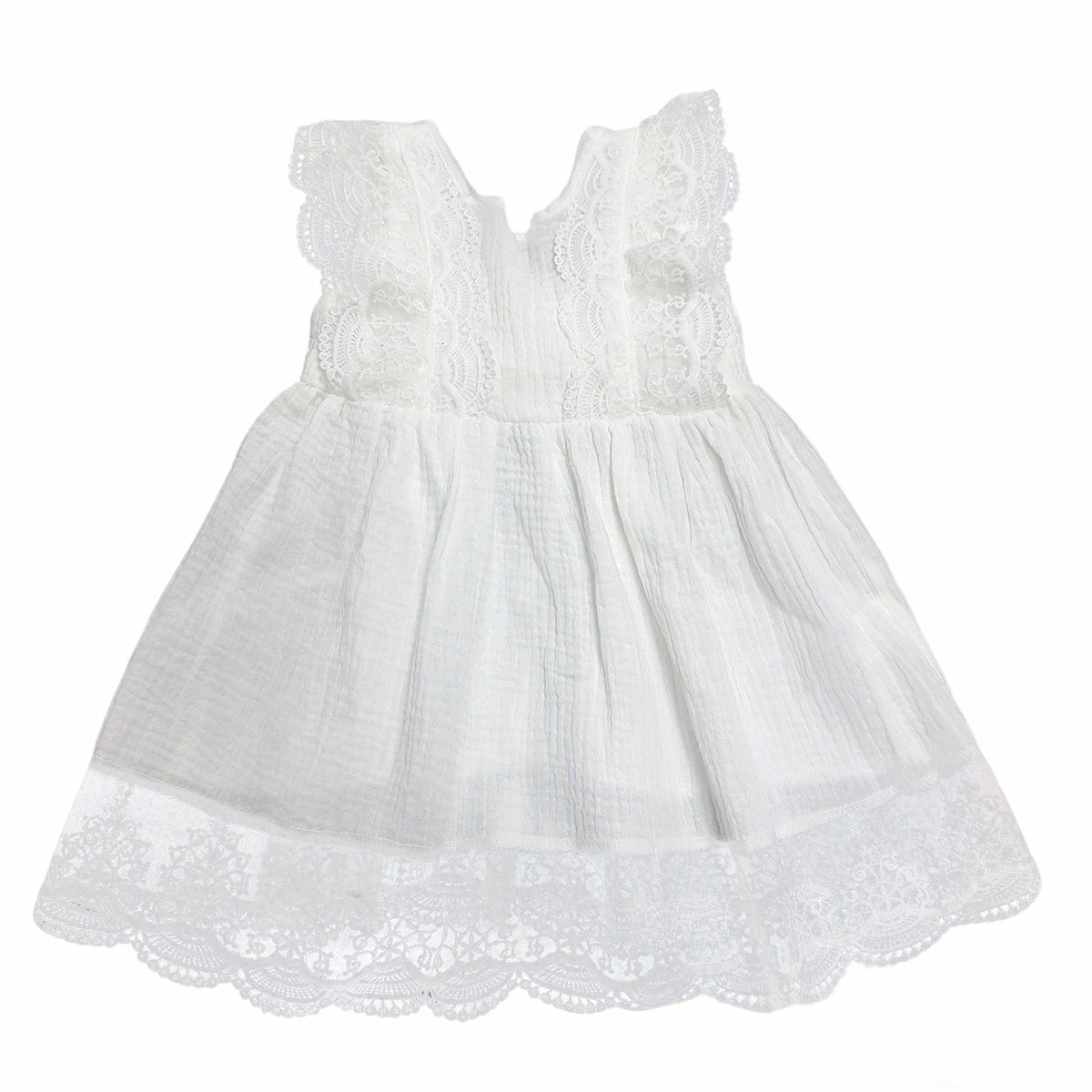 夏季女宝宝针织无袖连身裙婴幼儿女童蝴蝶结蓬蓬公主裙 Summer Knit Sleeveless One-Piece Dress for Baby Girls—Infant and Toddler Girls' Bow-Adorned Puffy Princess Dress