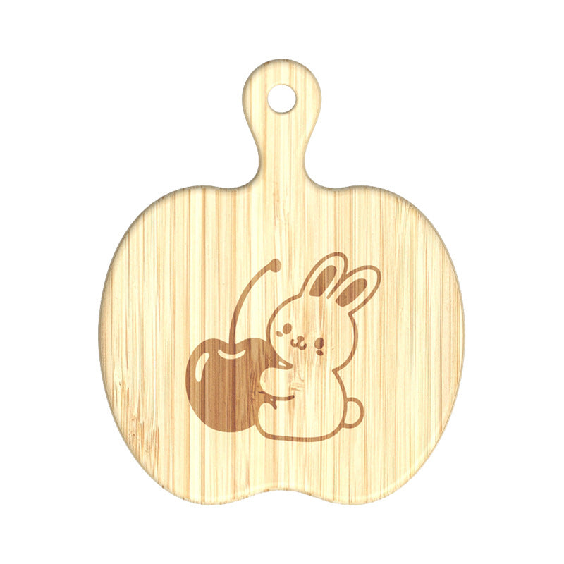 家逸萌兔樱香辅食板-L KAYI Bamboo Cutting Board Food Serving Board Apple Board Large Size
