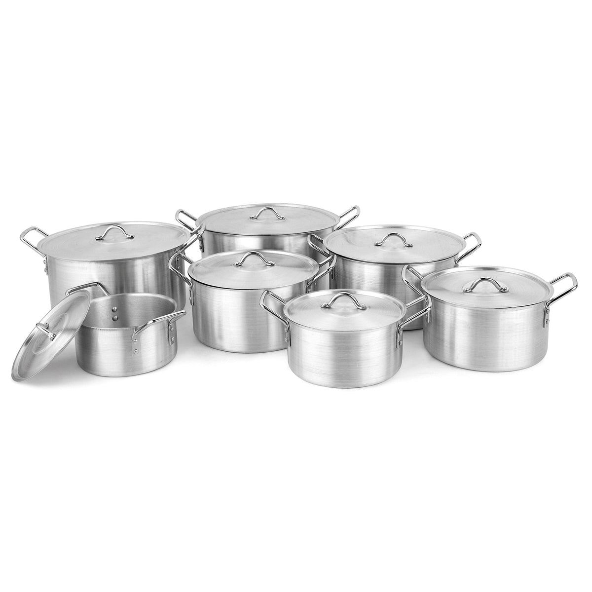 OEM定制 砂光锅14-26CM 铝锅无涂层铝盖 家用厨具套装OEM Customised Sanded Saucepan 14–26 cm, Aluminium Pan with Uncoated Aluminium Lid, Household Cookware Set