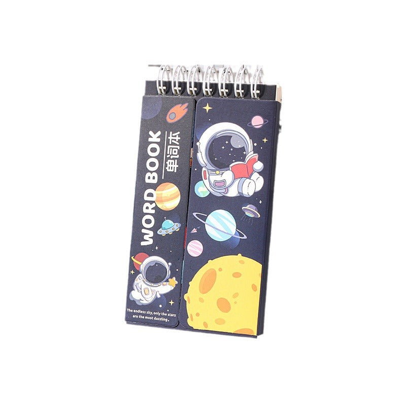 MOKA卡通女孩宇航员便捷携带本口袋可爱风线圈本学生用上翻单词本MOKA Cartoon Girl Astronaut Portable Notebook: Cute Pocket-Sized Spiral-Bound Student Vocabulary Workbook with Flip-Up Cover