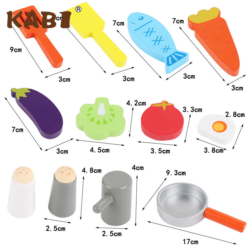 木制仿真过家家玩具男孩女孩仿真煮饭厨具Wooden pretend play toys for boys and girls: realistic cooking utensils