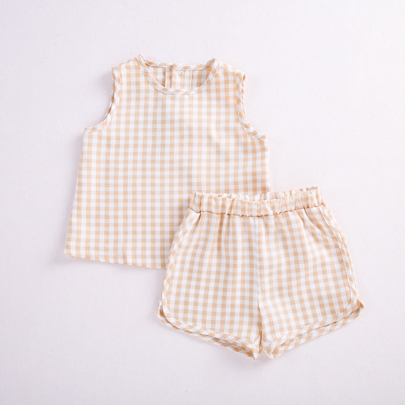 童装宝宝夏装男童夏季无袖背心T恤短裤套装Baby Summer Outfits—Boys' Summer Sleeveless Tank Tops, T-Shirts, and Shorts Sets