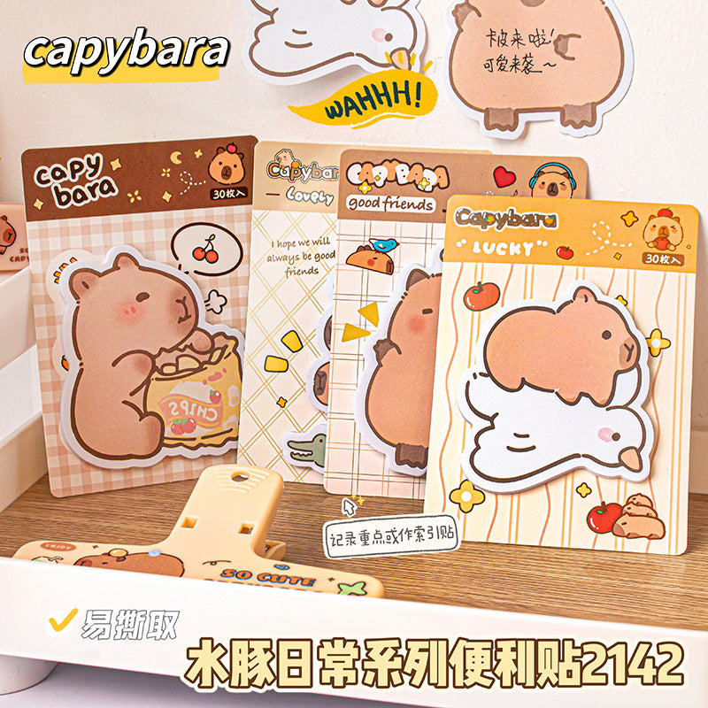MOKA魔卡卡皮巴拉系列便利贴ins风高颜值造型便签纸学生手账贴纸MOKA Capybara Series Post-it Notes: Instagram-Style, Eye-Catching Design, Sticky Notes for Students and Bullet Journaling